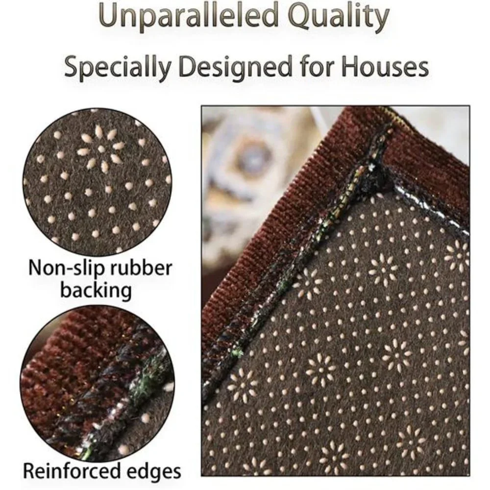 Indoor Doormat, 24”x 36” Super Absorbent Low Profile Mats (Brown)